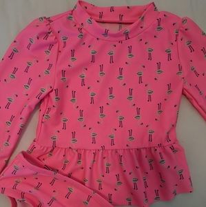 Pink Flamingo Bathing Suit - Size 12M